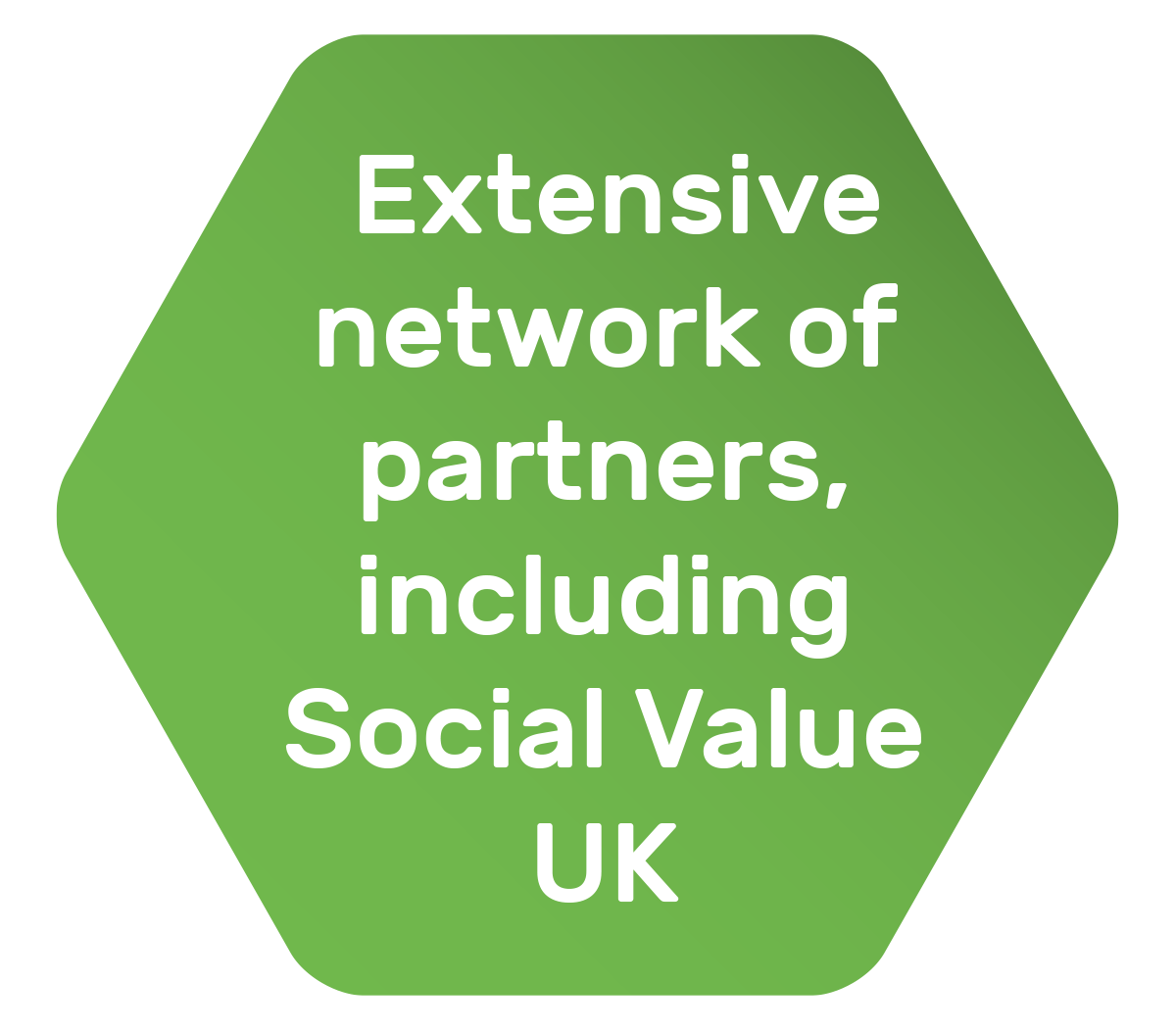  Extensive network of partners, including Social Value UK
